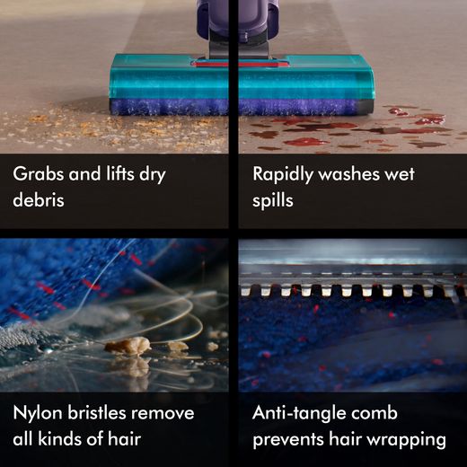 Dyson Clean+Wash Hygiene Wet and Dry Cleaner - Purple/copper - Annotation - Features