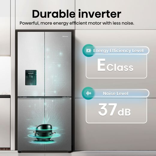 Hisense American Fridge Freezer - Stainless Steel  - Annotation - Durable inverter shot