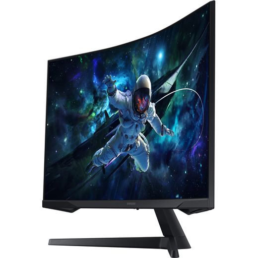 Samsung Odyssey G55C 32" Quad HD 165Hz Gaming Monitor with FreeSync - Black - left perspective shot 
