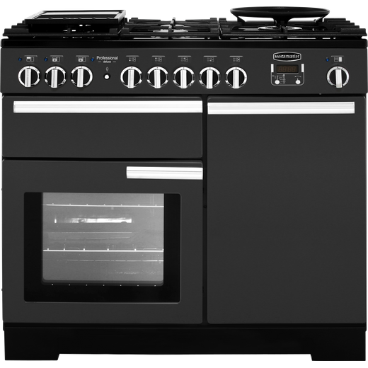 Rangemaster Professional Deluxe PDL100DFFSL/C 100cm Dual Fuel Range Cooker - Slate - A/A Rated