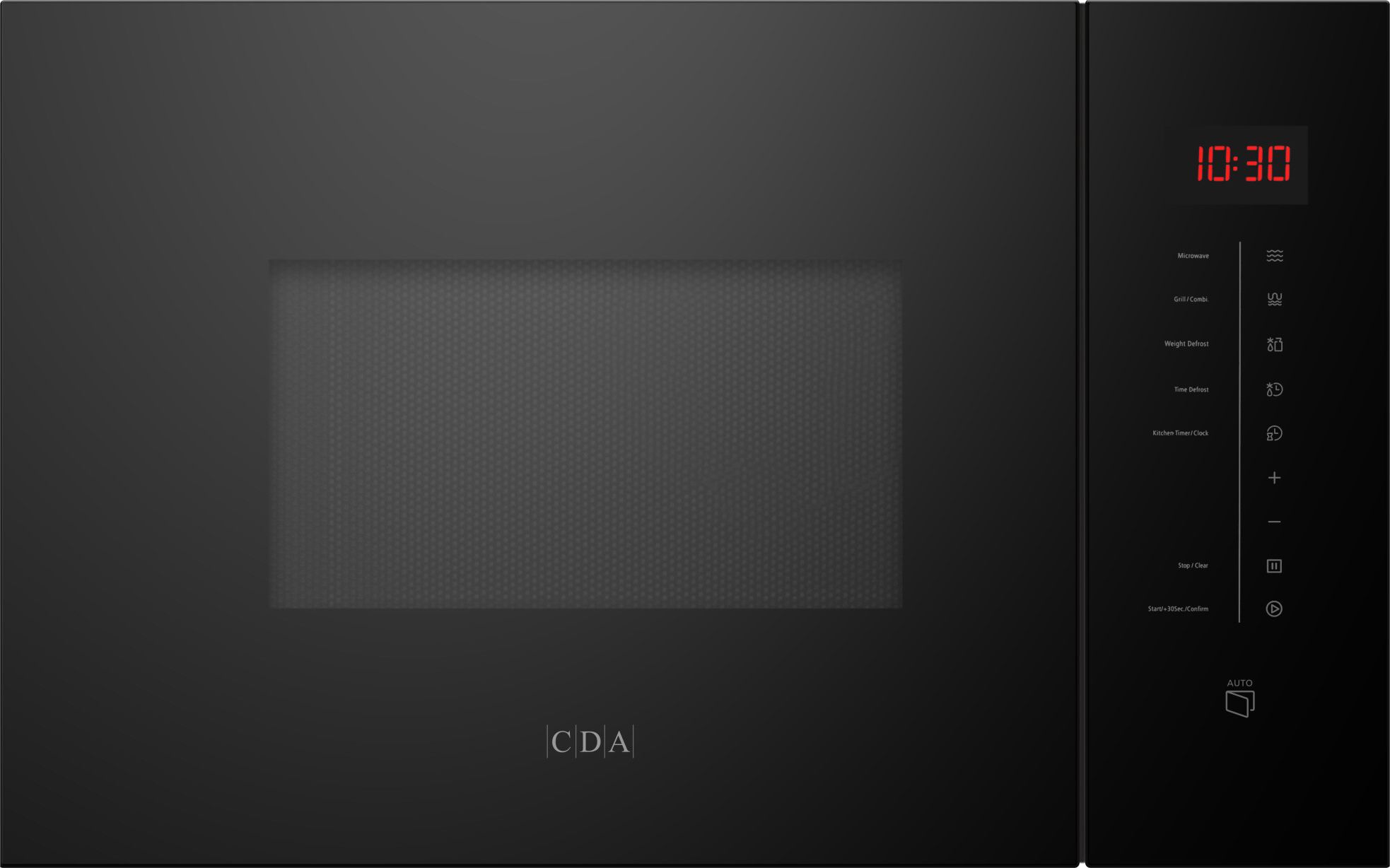 CDA VP400BL Built In 38cm Tall Compact Microwave - Black, Black