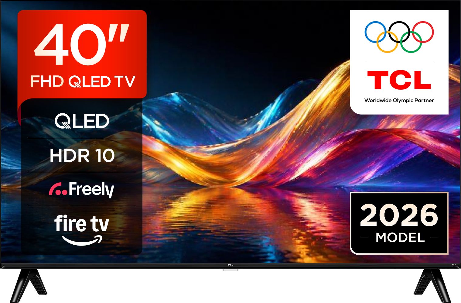 TCL 40" Full HD QLED Smart Fire TV [2026] 40V5D-UK Black