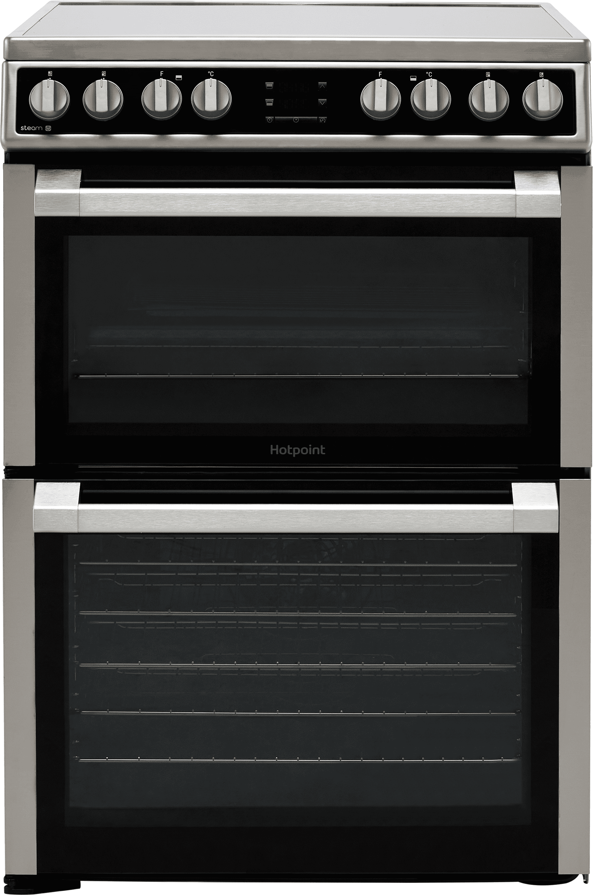 Hotpoint HDM67V8D2CX/UK 60cm Electric Cooker with Ceramic Hob - Silver - A/A Rated, Silver