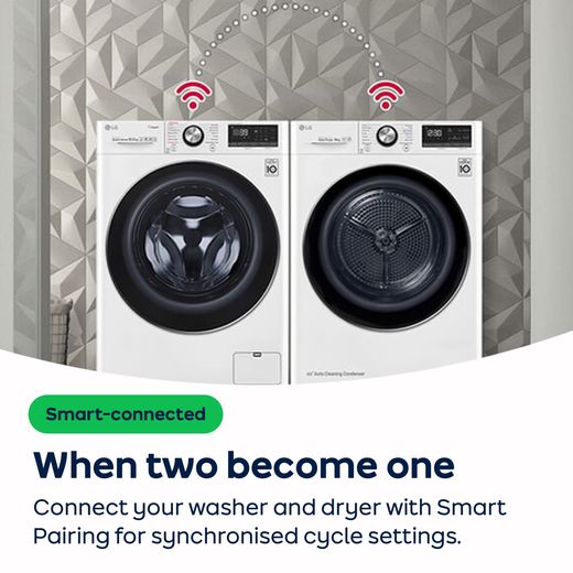 LG X10 Series ThinQ™ RHX1009NMK Wifi Connected 9Kg Heat Pump Tumble Dryer - Slate Grey - AO Annotation -  Smart-Pairing