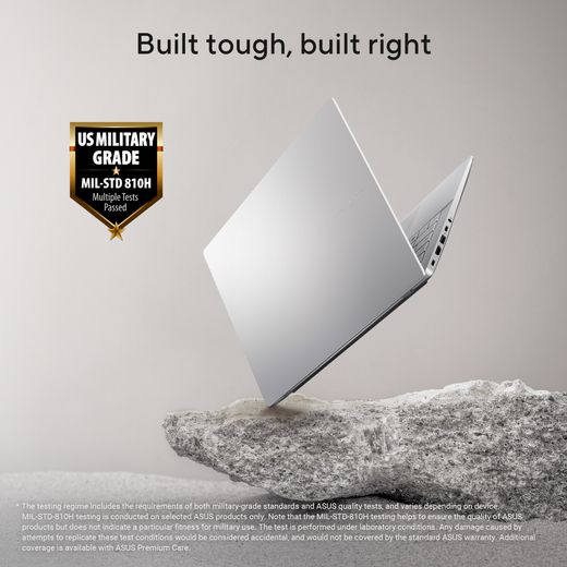 ASUS Vivobook S 14 14" Laptop - AMD Ryzen™ 5, 512GB SSD, 16 GB RAM - Silver - Annotation - Military grade shot