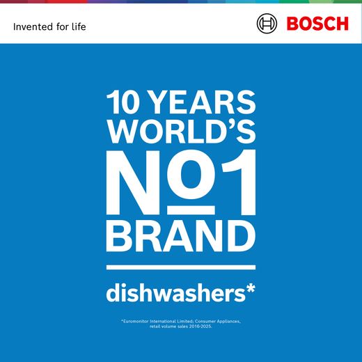 Bosch Series 6 Fully Integrated Standard Dishwasher - Stainless Steel - Annotation - 10yr_number1