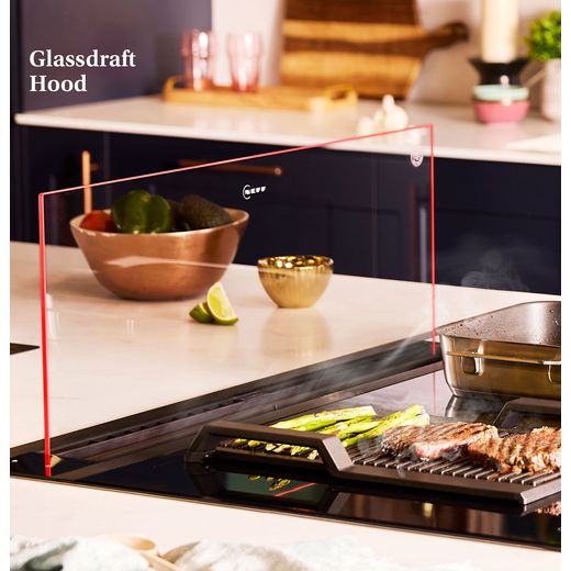 NEFF N90 80 cm Downdraft Cooker Hood - Black - Annotation - Glass draft hood shot