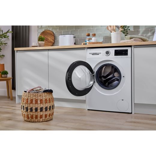 Bosch Series 6 i-Dos WGG254F1GB 10kg Washing Machine with 1400 rpm - White - washing machine with door open shot