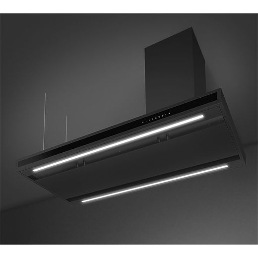 Smeg 120cm Cooker Hood - Black - Underneath view of cooker hood in kitchen shot