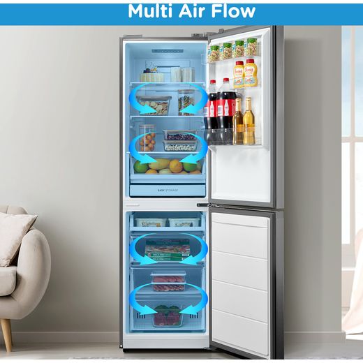 Midea 50/50 Total No Frost Fridge Freezer - Silver - Annotation - Multi air flow shot
