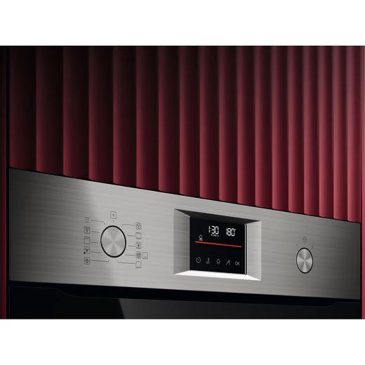 AEG SenseCook Built In Electric Single Oven - Stainless Steel - Close up control panel  shot