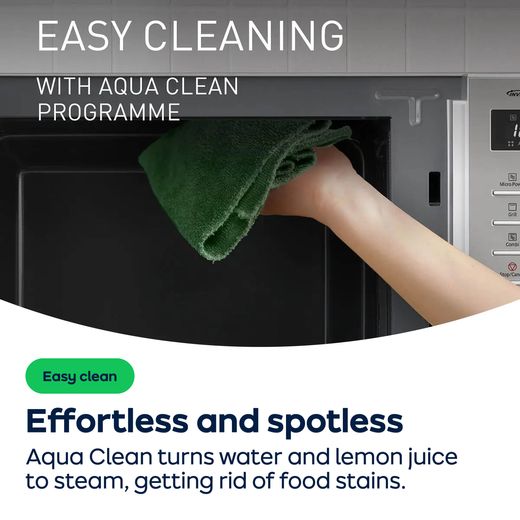 Panasonic NN-SD37QSBPQ 29 Litre 25cm High, Freestanding Small Standard Microwave Oven - Stainless Steel - AO Annotation - Aquan-Clean