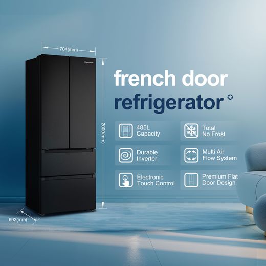 Fridgemaster American Fridge Freezer - Black - Annotation - Feature shot