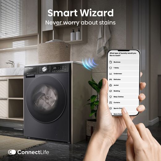 Hisense 5S Series 10.5Kg / 6Kg Washer Dryer - Black - Annotation - Smart wizard shot