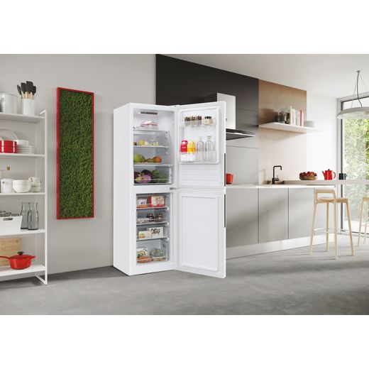 Hoover 50/50 Fridge Freezer - White - Fridge freezer with door open shot 
