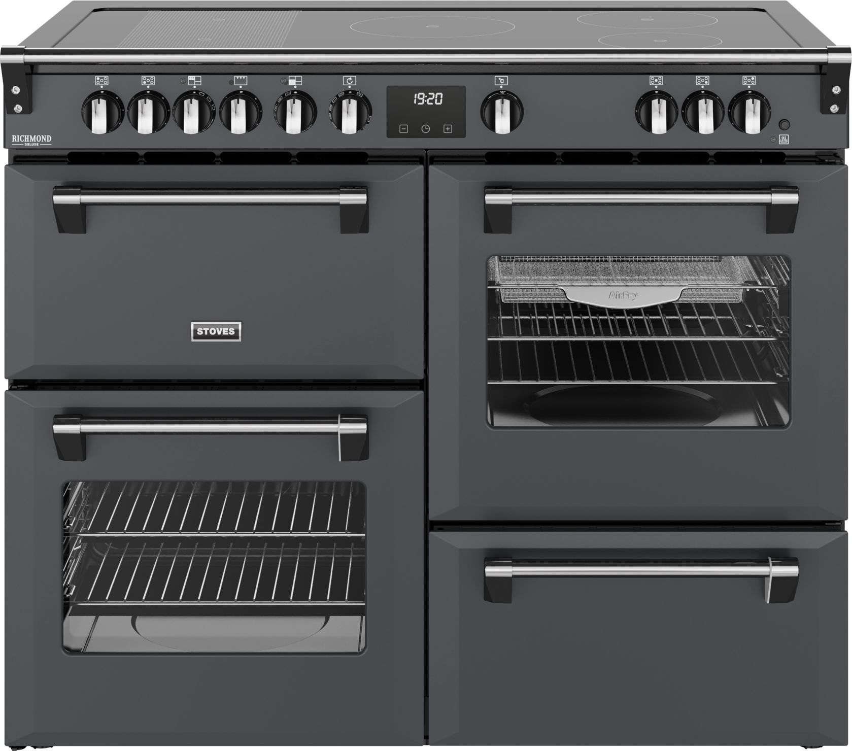 Stoves Range Cooker - Anthracite Grey - 110cm Induction Hob - 4 Ovens - A Rated