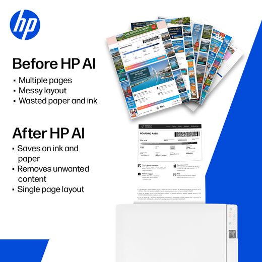 HP LaserJet Wireless All In One Laser Printer - White - Annotation - HP AI