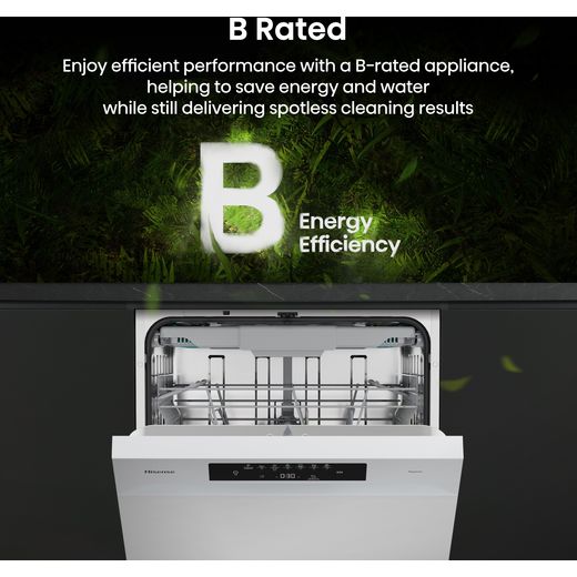 Hisense Hi4 Standard Dishwasher - White - Annotation - B rated
