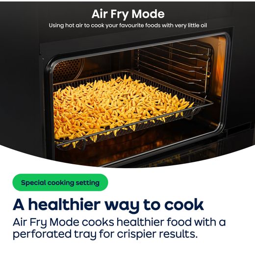 Hisense Hi6 Built In Electric Double Oven - Black - AO Annotation - AirFry-Mode(With-Perforated-Tray)