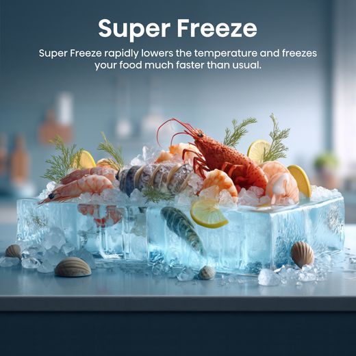 Hisense PureFlat American Fridge Freezer - Black Stainless Steel - Annotation - Super freeze
