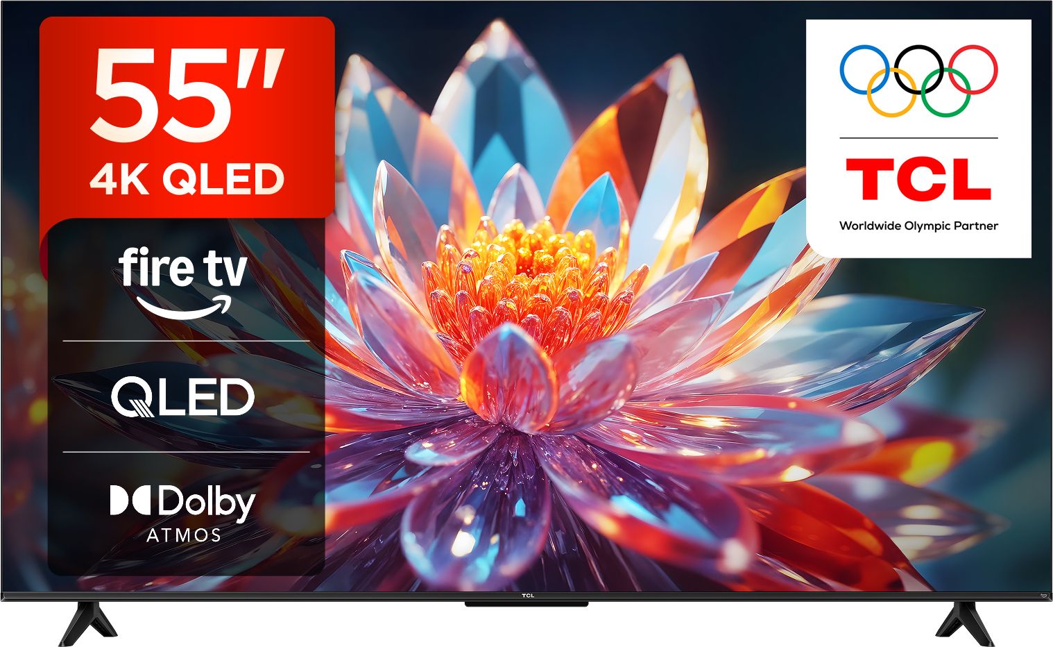 TCL 55" QLED TV 4K Ultra HD 120Hz Smart Fire TV Silver 55T6C-UK