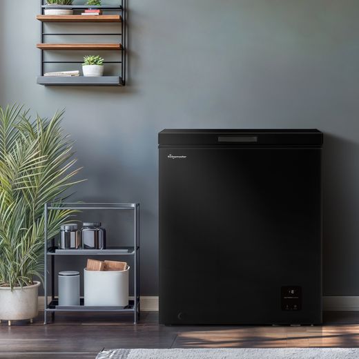 Fridgemaster Chest Freezer - Black - Freezer in room shot
