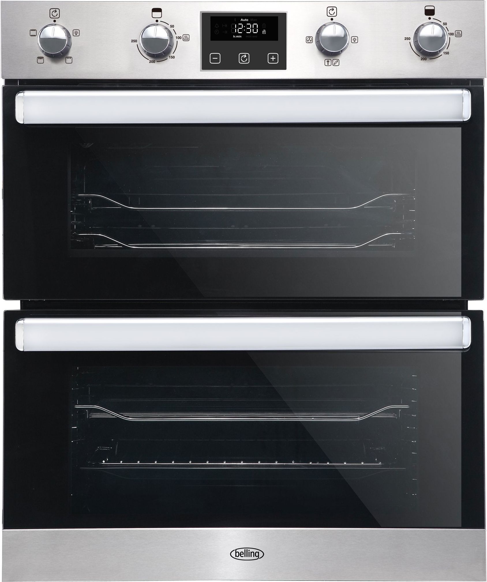 Image of Belling BI702FPCT Built Under Electric Double Oven - Stainless Steel - A/A Rated, Stainless Steel