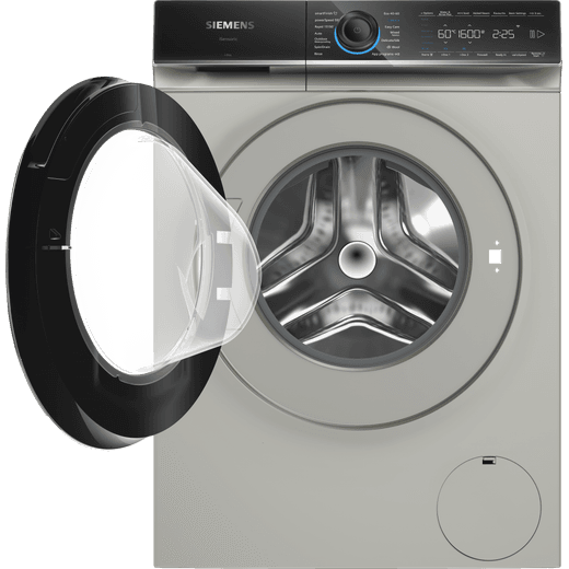 Siemens IQ-700 WG66B2AXGB 11kg Washing Machine with 1551 rpm - Silver - Door open