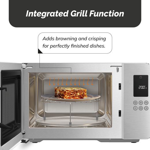 Smeg Collezione MOC01WHMUK 26 Litre 30cm High, Freestanding Small Microwave With Grill - White - Annotation - grill function