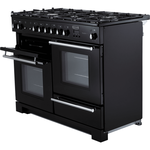 Rangemaster Toledo + 110cm Dual Fuel Range Cooker - Black / Chrome