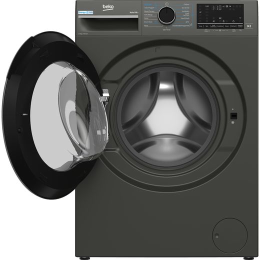 Beko EnergySpin™ B5W5941BDG 9kg Washing Machine with 1400 rpm - Graphite - Front with door open shot
