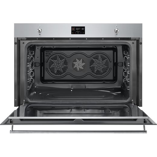 Smeg Classic SF9302TX Built In Electric Single Oven - Stainless Steel - Front with door open shot
