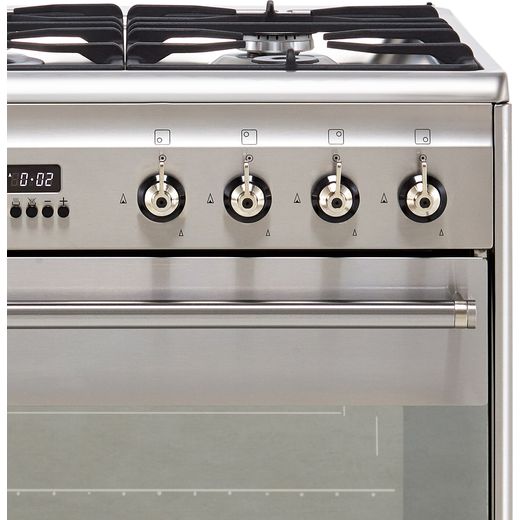 Smeg Concert 60cm Dual Fuel Cooker - Stainless Steel - Control panel