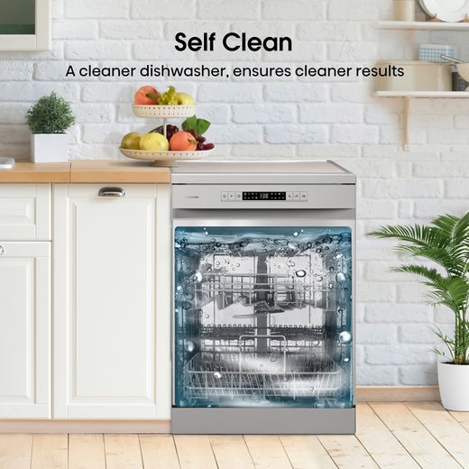 Hisense Standard Dishwasher - Stainless Steel - Annotation - Self Clean