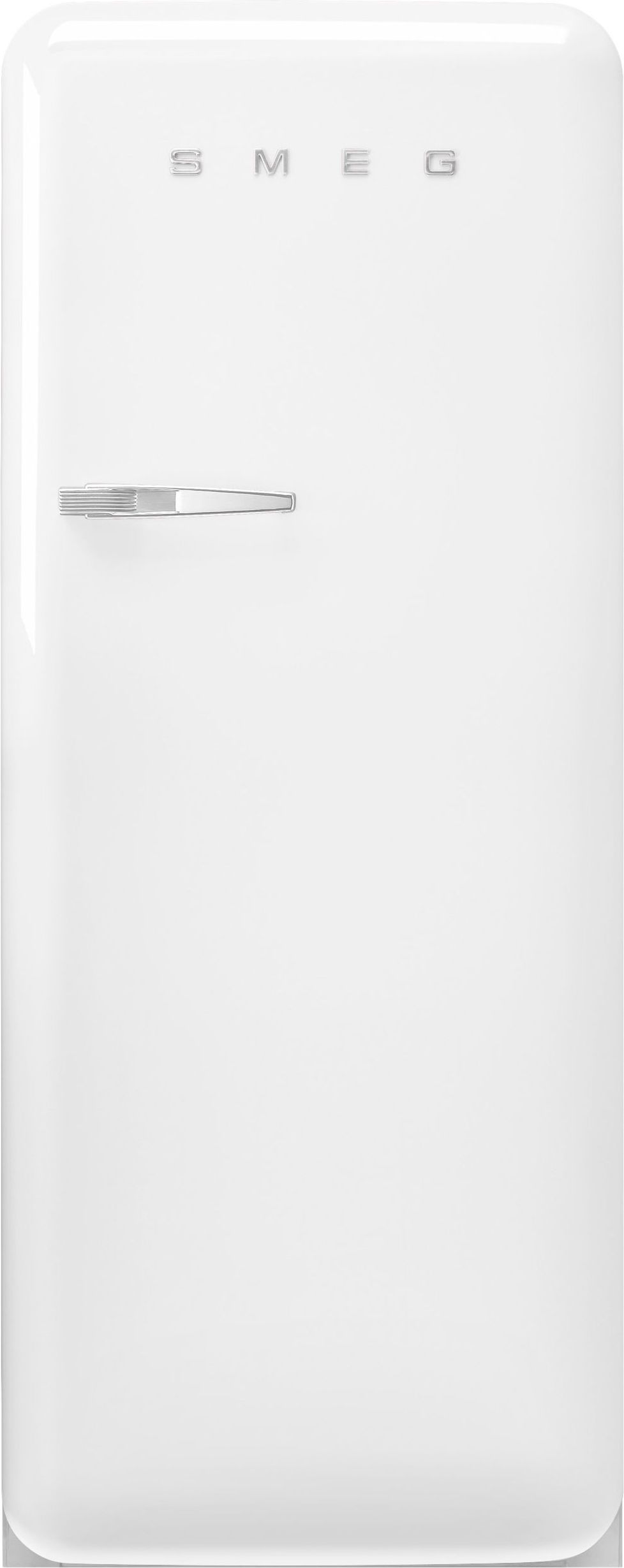 Image of Smeg 50s Style Retro Right Hand Hinge FAB28RWH6UK 153cm Small Fridge with Ice Box - White - C Rated, White
