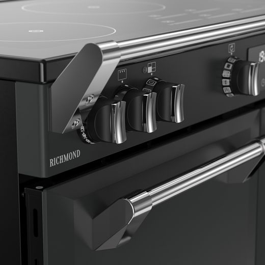 Stoves Richmond 100Ei TCH 100cm Electric Range Cooker with Induction Hob - Anthracite - Close up handle shot 