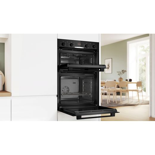 Bosch MBA533BB3B Electric Double Oven Black - Oven in kitchen shot