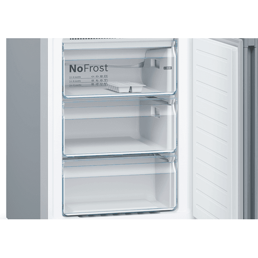 Bosch Series 4 70/30 Frost Free Fridge Freezer - Stainless Steel Effect - Freezer internal shot