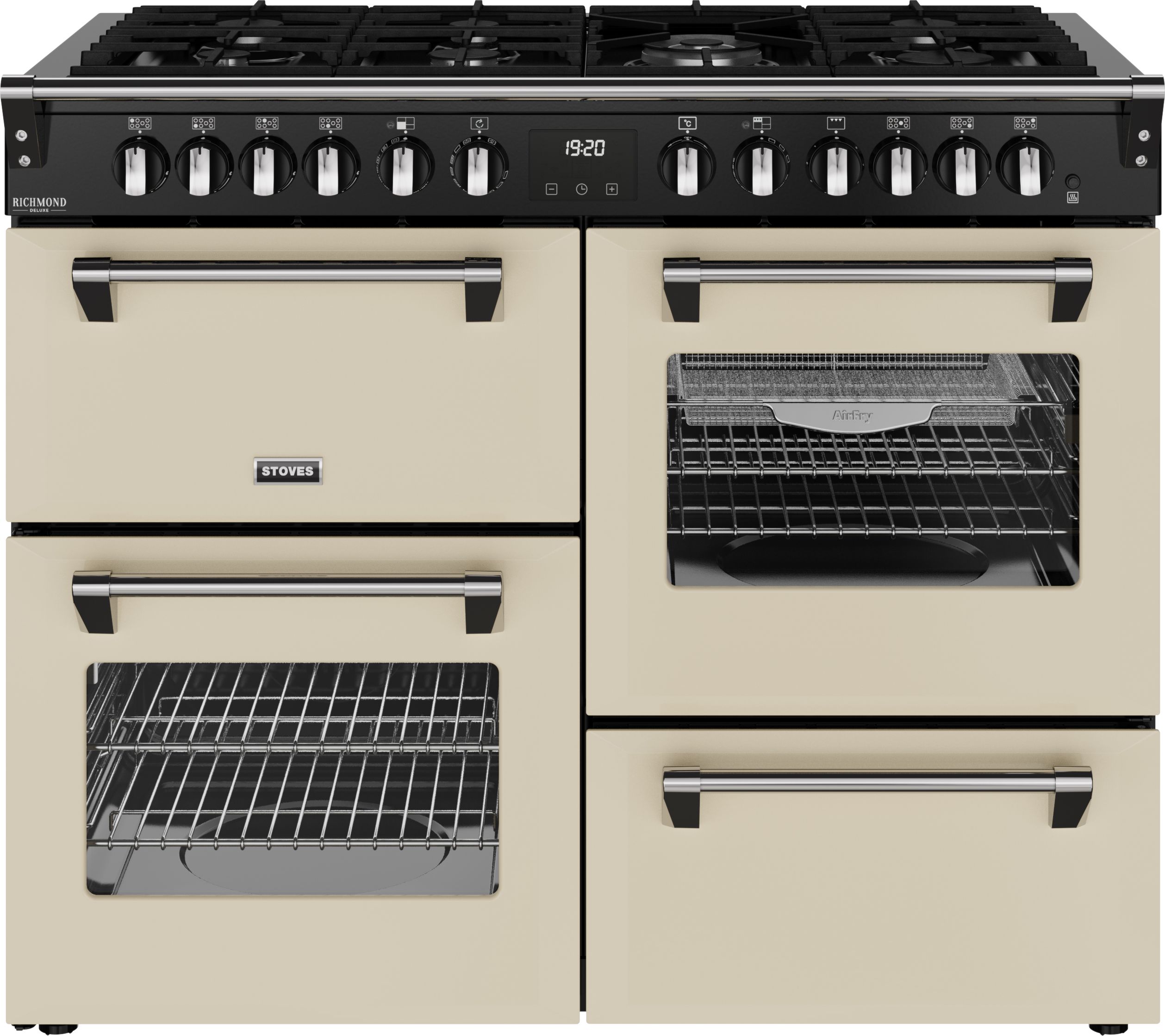 Stoves Richmond Deluxe Dual Fuel Range Cooker - 110cm - Cream - 4 Ovens - 7 Burners