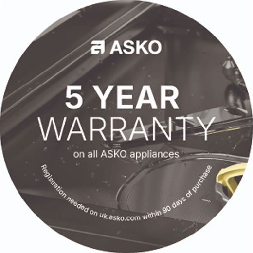ASKO Logic Integrated Standard Dishwasher - Stainless Steel  - Annotation - 5yr_warrnaty