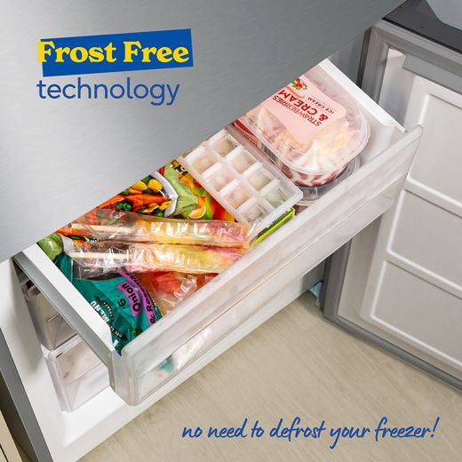 Russell Hobbs RH186FFFF60SS 186cm 60/40 No Frost Fridge Freezer - Stainless Steel - Annotation - Frost free shot