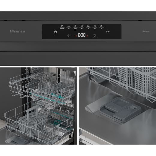 Hisense Hi4 Standard Dishwasher - Black - Combination shot