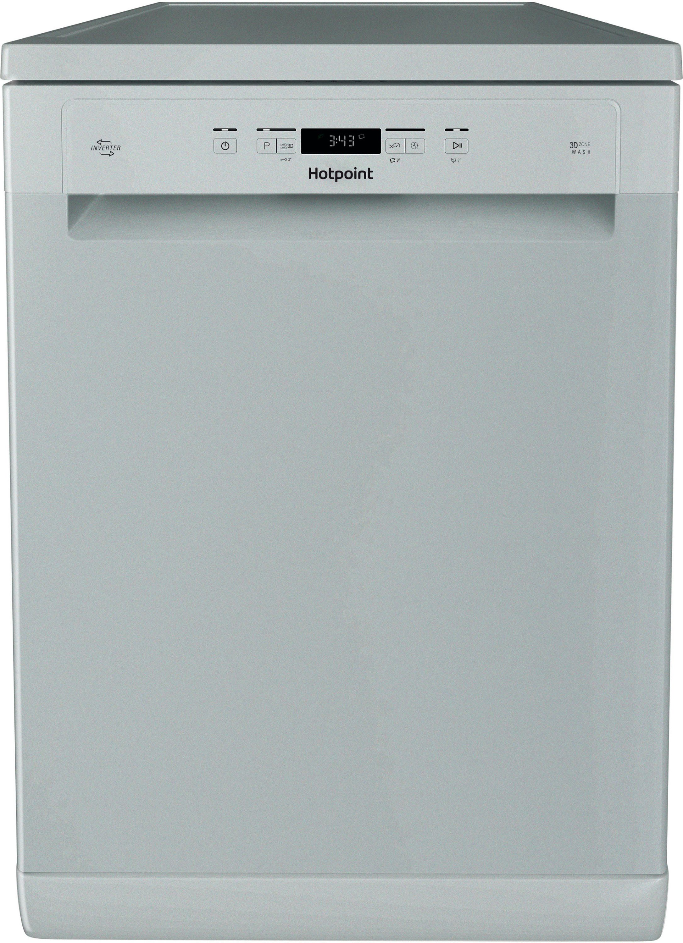 Image of Hotpoint H3FC14BN7ASUK Full Size Dishwasher - Silver - C Rated, Silver