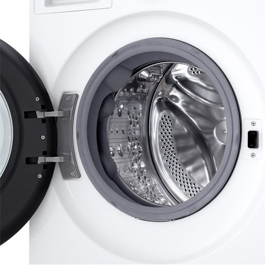 LG Series 10 WHX9016TLC Wifi Connected 11Kg / 6Kg Heat Pump Washer Dryer with 1400 rpm - White - close up drum shot 