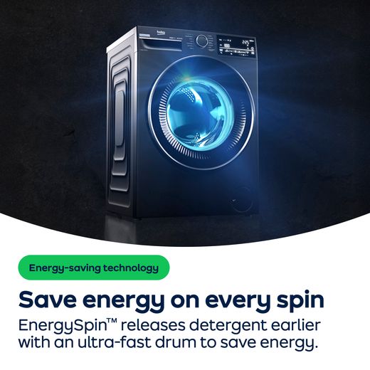 Beko EnergySpin™ BM3WT3841W 8kg Washing Machine with 1400 rpm - White - AO Annotation - EnergySpin