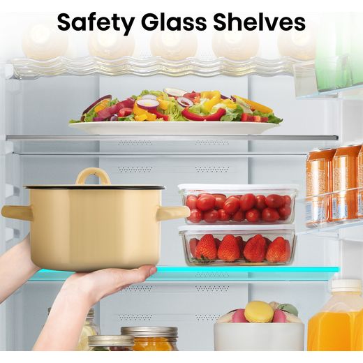 Hisense 70/30 Frost Free Fridge Freezer - White - Annotation - Safety glass shelves