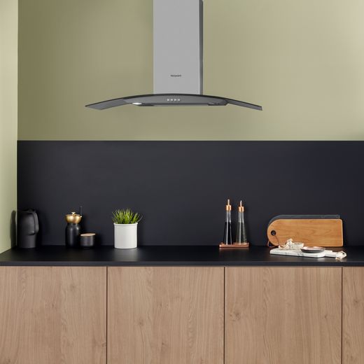 Hotpoint PHGC9.4FLMX 90 cm Chimney Cooker Hood - Stainless Steel