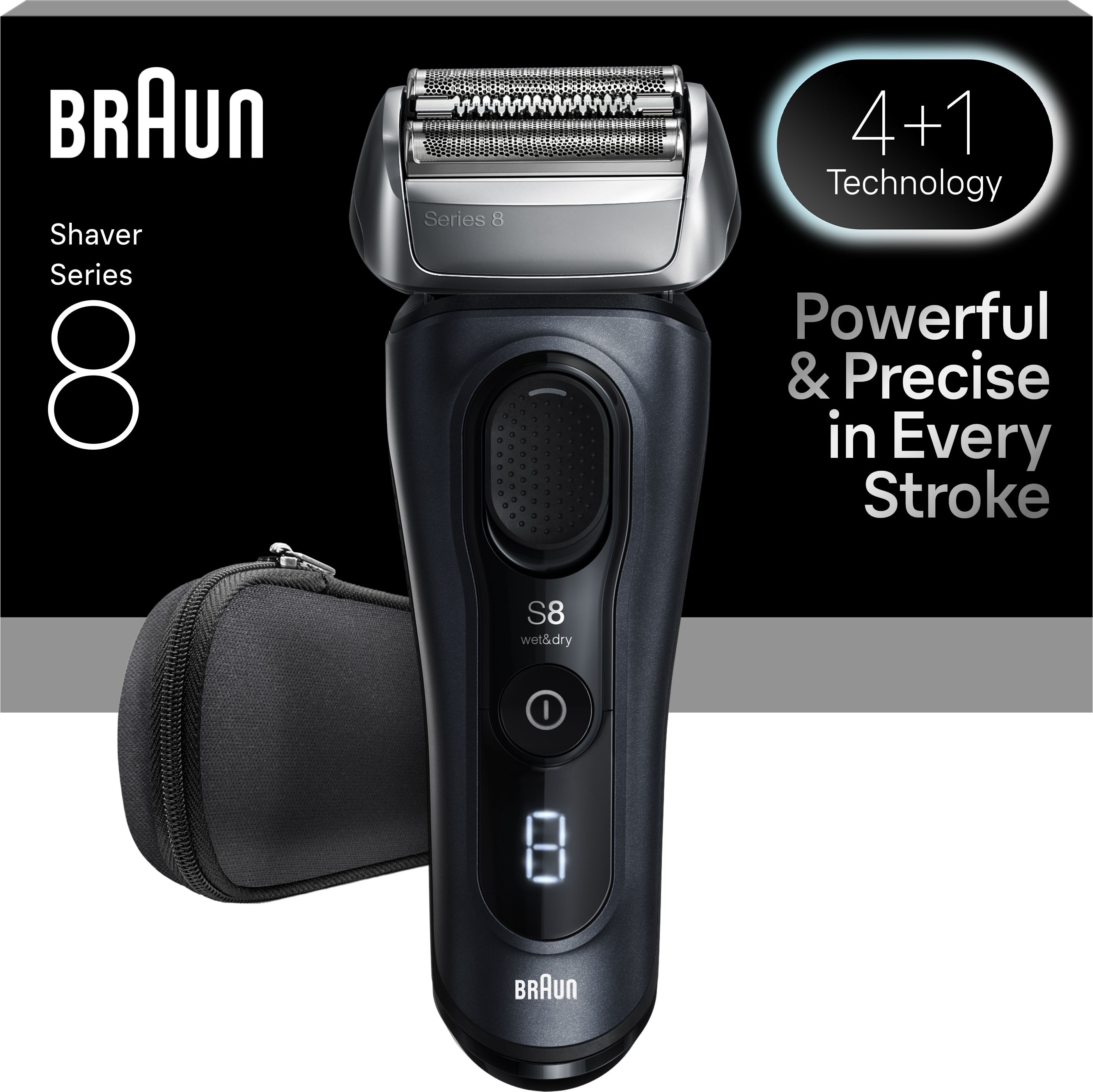 Braun Series 8 Electric Shaver - Grey - 4 Blade System