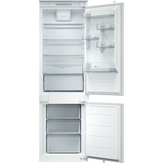 Hoover H-FRIDGE 400 Integrated 70/30 Fridge Freezer with Sliding Door Fixing Kit - White - Front with door open shot 