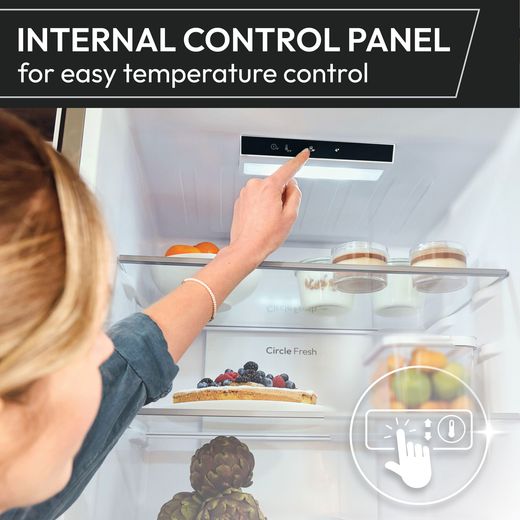 Hoover H-COMBI 300 HONCQ2T618AWK 185cm 60/40 No Frost Fridge Freezer - White - Annotation - Control panel shot